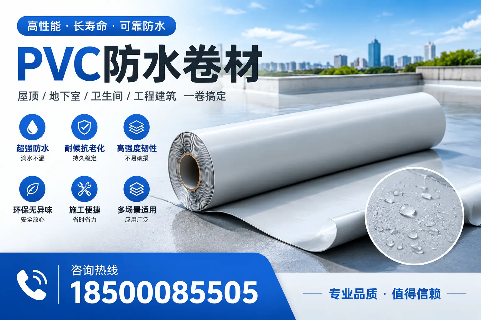 PVC防水卷材的防水效果评测，适合唐山的科学依据